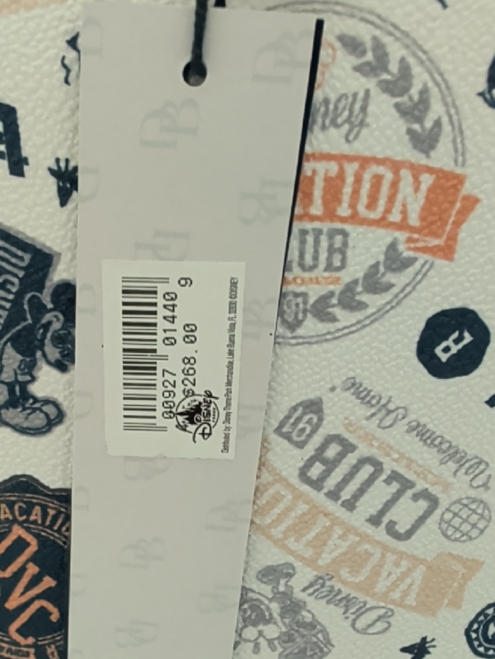 Dooney & Bourke White Navy Tan Disney Vacation Print Satchel - Picture 4 of 7